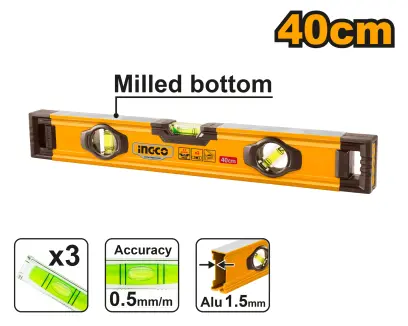 Vodováha 400mm ALU 3 libely HSL08040, Ingco#28406