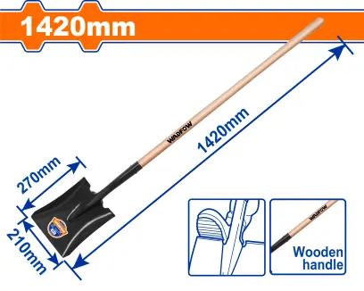 Lopata rovná s násadou 1420mm WSE2337, Wadfow#28696
