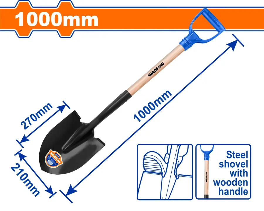 Lopata srdcovka s násadou 1000mm WSE1347, Wadfow#28708