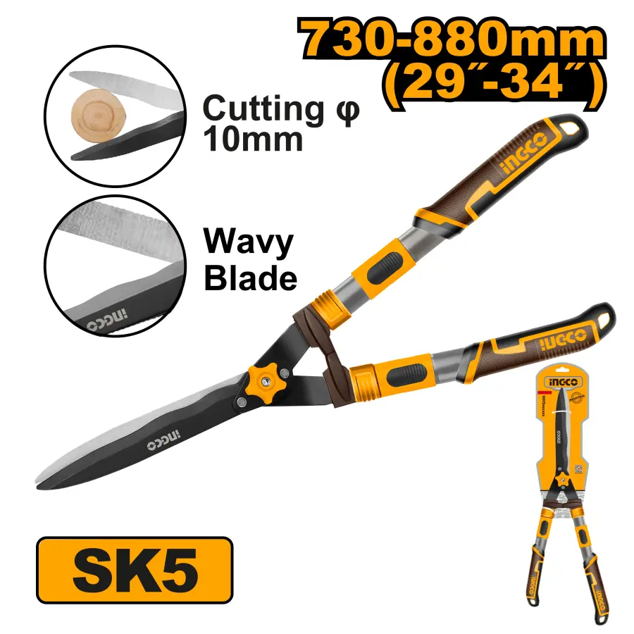 Nůžky na živý plot teleskopické 710-860mm HHS6306, Ingco#28742