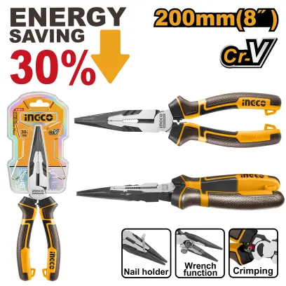 Kleště s dlouhými čelistmi 200mm CrV HHLNP28200, Ingco#28746