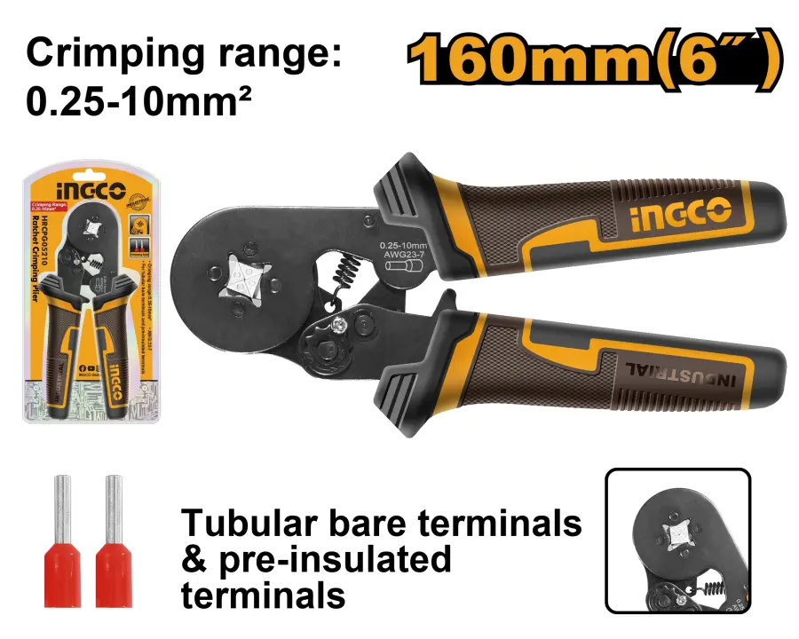 Kleště krimpovací 160mm HRCPG05210, Ingco#28754