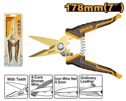 Nůžky elektrikářské 178mm HES0187, Ingco#28756