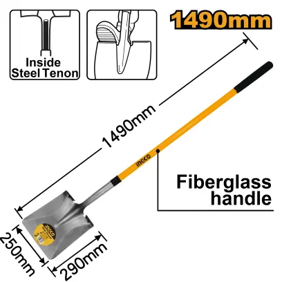 Lopata rovná 1490mm sklolaminát HSSLH2114, Ingco#28801