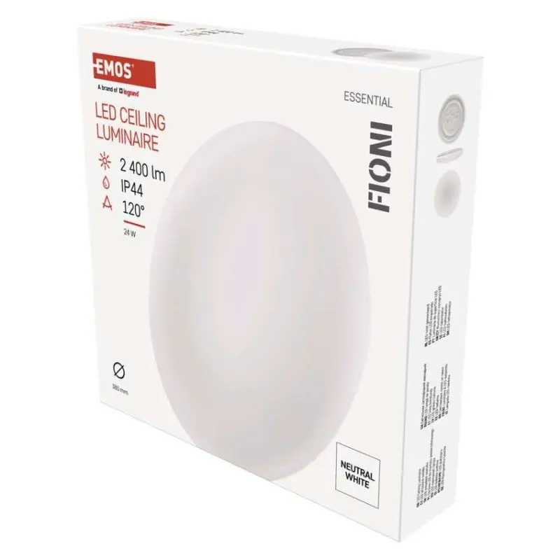 Svítidlo přisazené LED kruhové bílé 24W neutrální b., IP44, FIONI#29498