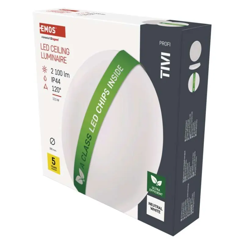 Svítidlo přisazené LED A CLASS kruhové bílé 12,5W, IP44, Neutrální bílá, TIVI#29501