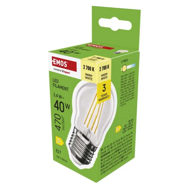 Žárovka LED FLM candle 3,4W(40W) 470lm E14 WW#29534