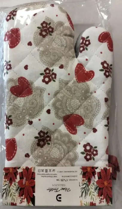 Chňapka/rukavice s teflonovou úpravou as magnetem, design Srdíčko 2ks#30138