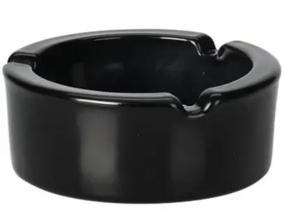 Popelník skleněný černý 85x35mm#30269