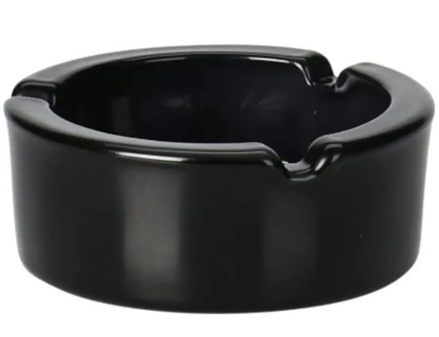 Popelník skleněný černý 85x35mm#30269