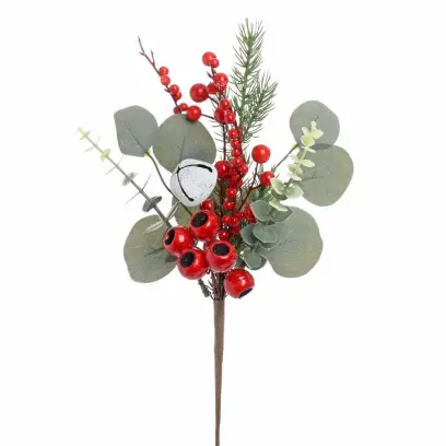Ozdoba zapichovací větev eucalypt+bobule 39cm#30396