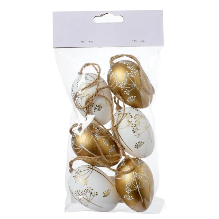 Ozdoba závěsná vajíčko plast 4x6cm sada 6ks#30401