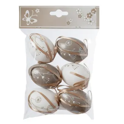 Ozdoba závěsná vajíčko plast 6cm sada 6ks#30403