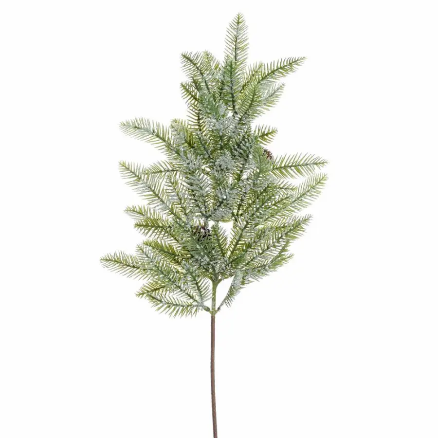 Ozdoba zapichovací vetvička+šišky zasnežené 65cm#30408