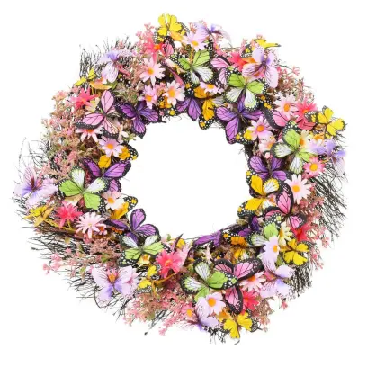 Věnec závěsný Motýl fialovoružový 55cm#30442