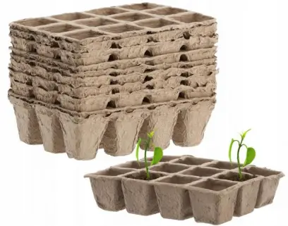 Květináč rašelinový sadbovač na 12 rostlin sada 6ks 21x17x4,5cm#30614