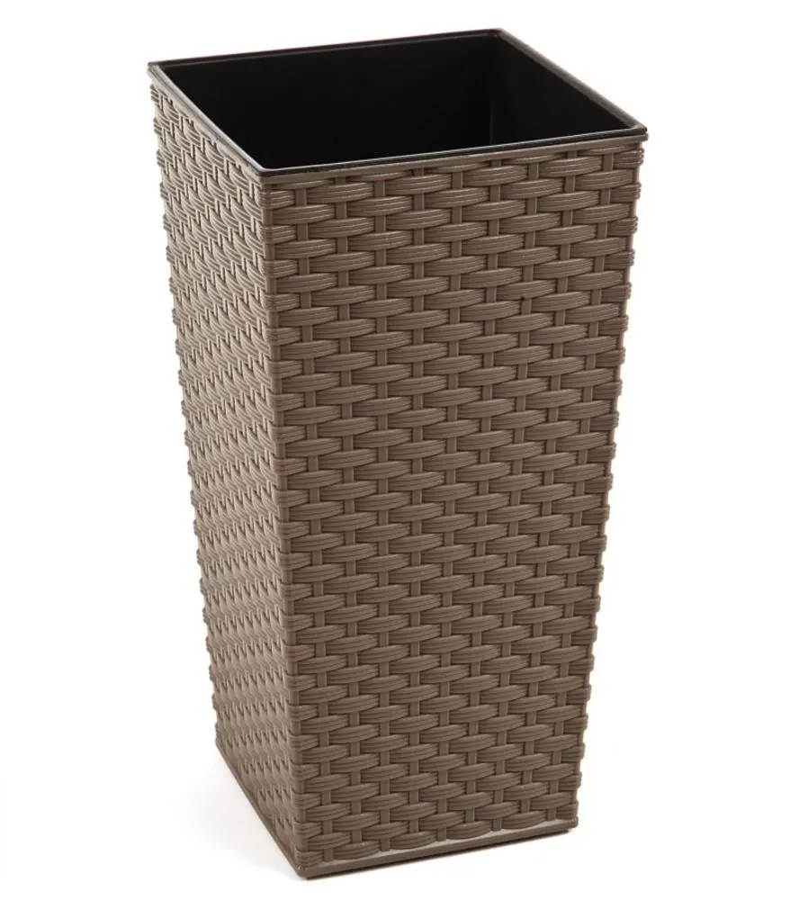 Květináč FINEZJA 25x25x46cm, hnědý ratan#30629