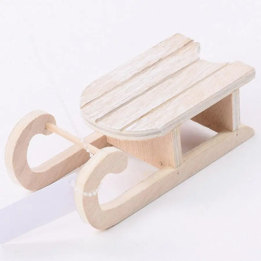 Dekorace sáňky 13x6x4,5cm dřevo#30765