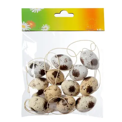 Dekorace závěsná Vajíčko 4cm sada 12ks plast strakaté mix#30771