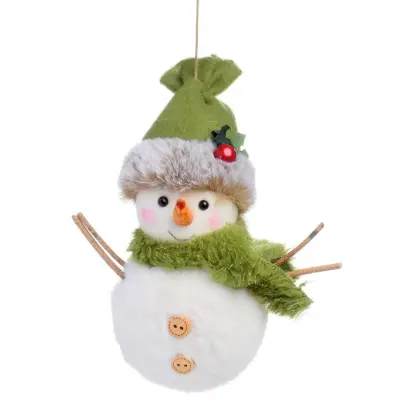 Dekorace závěsná Sněhulák 17cm textil#30785