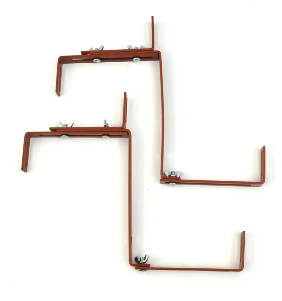 Držák na truhlík kov nastavitelný terakota 2ks#30807