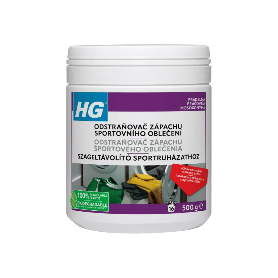 Odstraňovač zápachu sportovního oblečení 500g, HG#31171