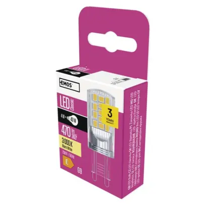 Žárovka LED Classic JC 4W G9 teplá bílá, Emos#7998