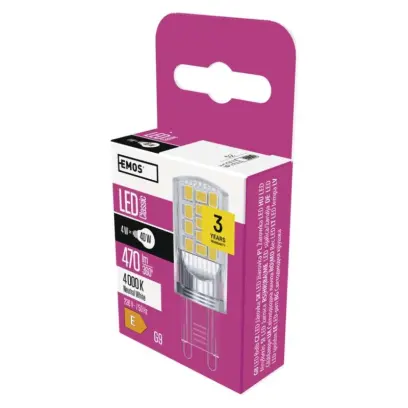 Žárovka LED Classic JC 4W G9 neutrální bílá, Emos#7999