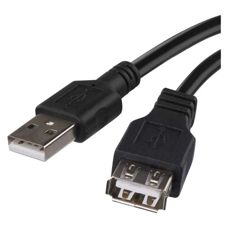 Kabel USB 2.0 A vidlice - A zásuvka černý 2m, Emos#8069