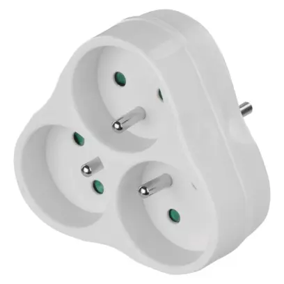 Zásuvka rozbočovací 3x kulatá#8130