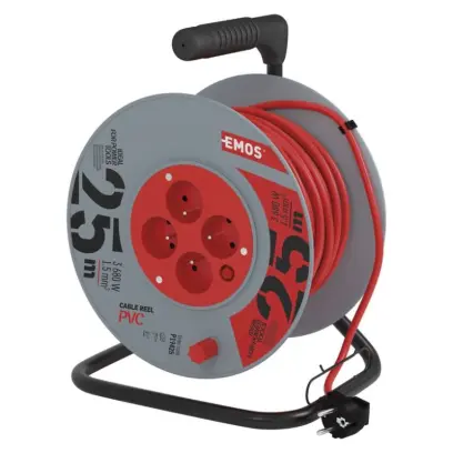 Buben navíjecí s kabelem 4 zásuvky 1,5mm 25m, Emos#8131