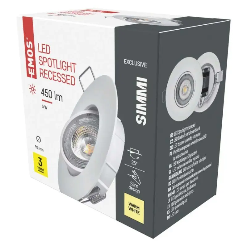 Svítidlo bodové LED 5w 450LM Exclusive bílé ZD3121, Emos#8156
