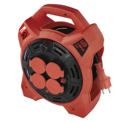 Kabel prodlužovací na bubnu s reflektorem 4xzásuvka 20m#8185