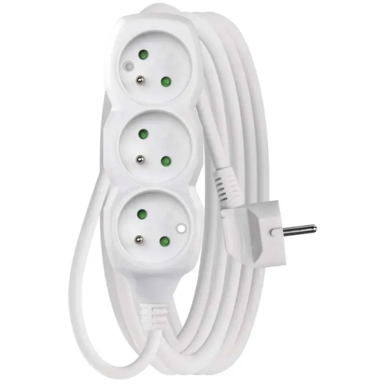 Kabel prodlužovací 3 zásuvky bílý 5m, Emos#8360