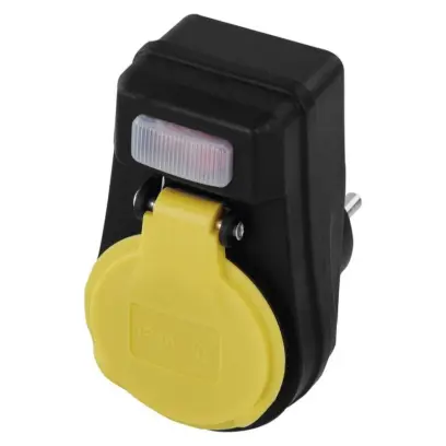 Zásuvka s vypínačem IP44 černá, Emos#8411