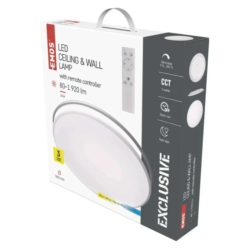 Svítidlo stropní a nástěnné LED 24W 1920LM, Emos#8438