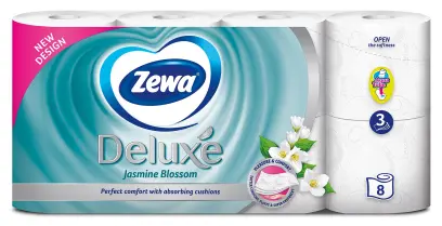 Papír toaletní Deluxe Jasmine Blossom 3-vrstvý 8ks, Zewa