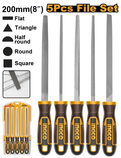 Pilník na kov sada 5ks HKTFS0508, Ingco#957