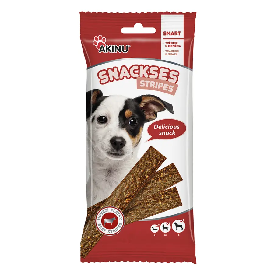 Pamlsek pro psy Plátky hovězí 12ks, Akinu#9872