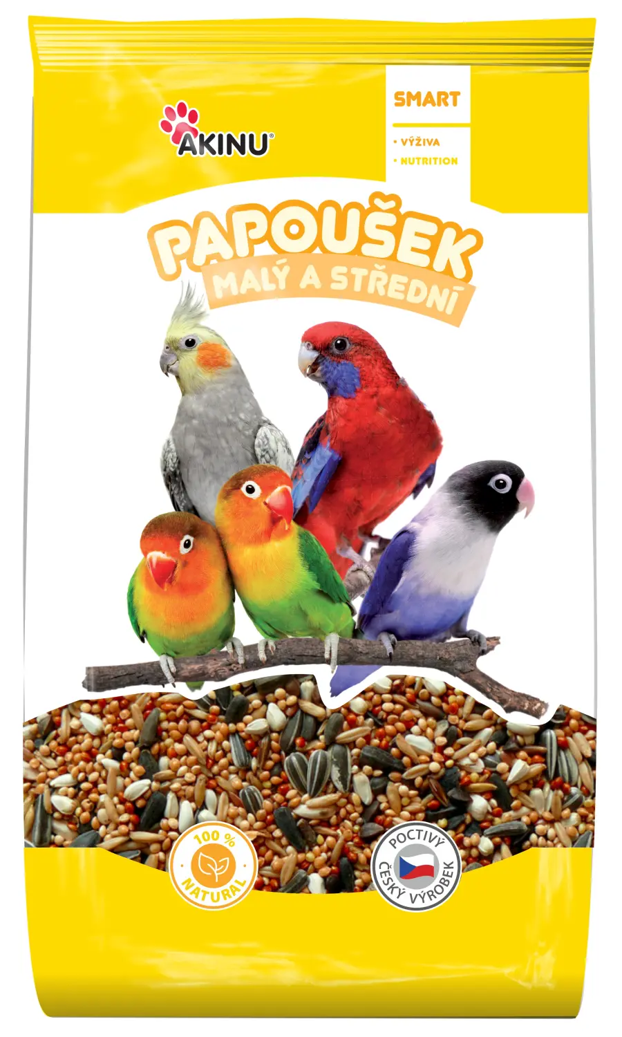 Krmivo kompletní malý papoušek 1kg, Akinu